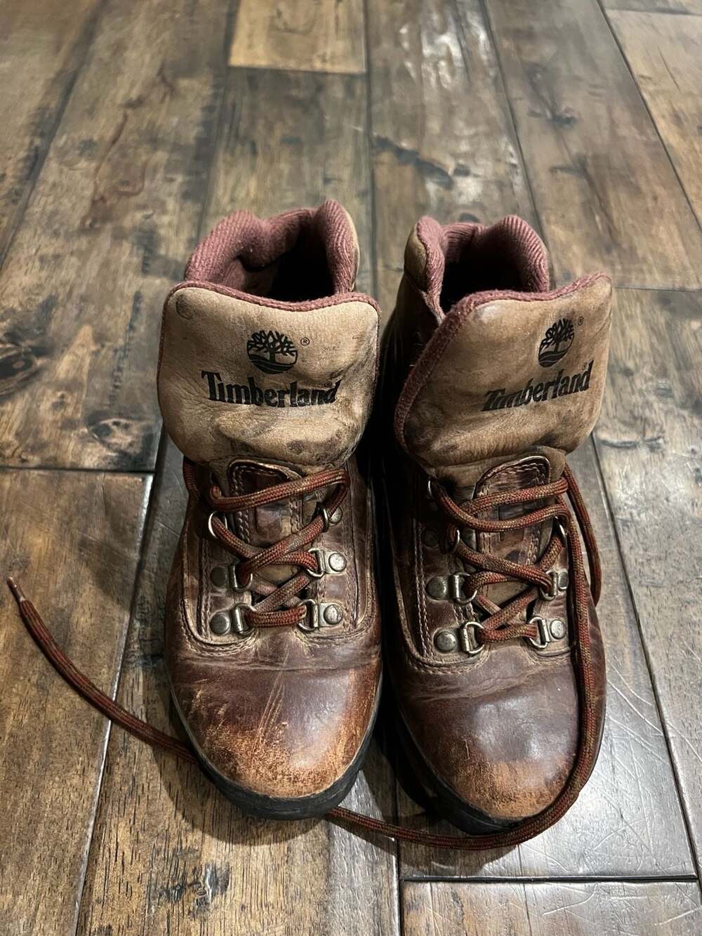 Timberland Euro Hiker Brown Leather Ankle Hiking Boots 95310 Size 8.5